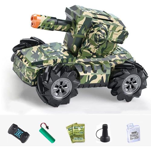  WZRYBHSD Childrens Remote Control Car,RC Battle Tank Launch Water Bullets Off-Road RC Tank All Terrains Military Truck Vehicle Electric Car Toy Gift for 4 5 6 7 8-12 Year Old Kids