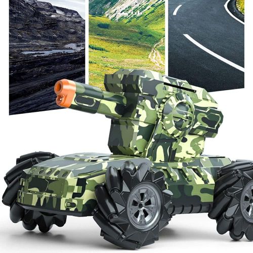  WZRYBHSD Childrens Remote Control Car,RC Battle Tank Launch Water Bullets Off-Road RC Tank All Terrains Military Truck Vehicle Electric Car Toy Gift for 4 5 6 7 8-12 Year Old Kids