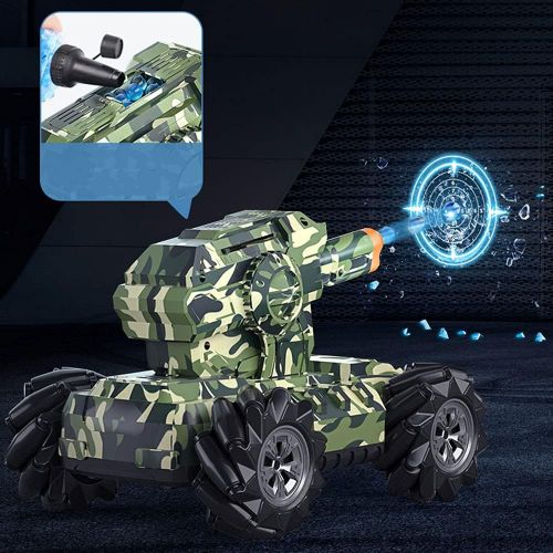  WZRYBHSD Childrens Remote Control Car,RC Battle Tank Launch Water Bullets Off-Road RC Tank All Terrains Military Truck Vehicle Electric Car Toy Gift for 4 5 6 7 8-12 Year Old Kids