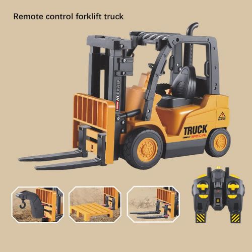  WZRYBHSD Remote Control Forklift Truck Toy,Light and Sound Functions,13 Inch Commercial Vehicle 6 Channel Professional RC Forklifts Construction Trucks Toys,for Kids Adults