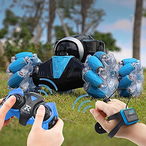  WZRYBHSD Electric Rock Crawler Gesture Sensing Twist Car Stunt Transform RC Racing Watch Remote Control Car Double Side 4WD Off-Road Vehicle Child Toys Birthday Xmas Gifts for Boys