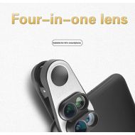 WZYJKC Dual Camera Wide-angle Macro Fish Eyes Telephoto Universal Clip Four-in-one Phone Special Effects Camera Lens for Smart Phone
