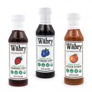 Wabry Waebry Organic Syrup 14.9 oz Chocolate Hazelnut, Strawberry, Blueberry, Peach (Variety 4 Pack)...