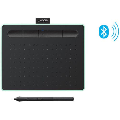  Wacom Intuos Bluetooth Creative Pen Tablet & Adobe Creative Cloud Photography Plan Kit (Small, Pistachio Green, 12-Month Subscription)