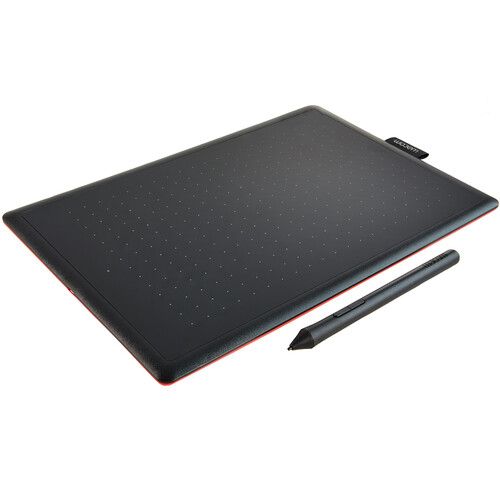  Wacom One by Wacom Creative Pen Tablet (Medium, Student Edition, Black/Red)