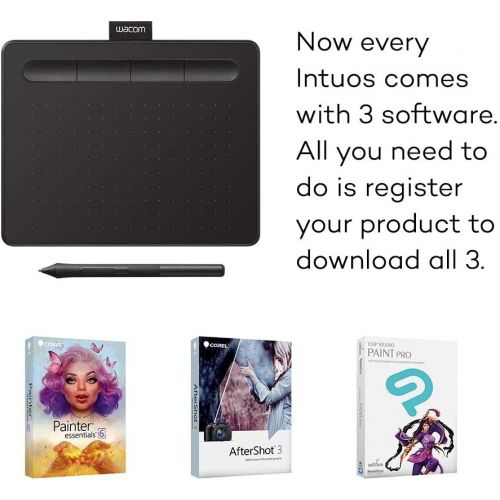  [아마존핫딜][아마존 핫딜] Wacom CTL4100 Intuos Graphics Drawing Tablet with 3 Bonus Software included, 7.9x 6.3, Black