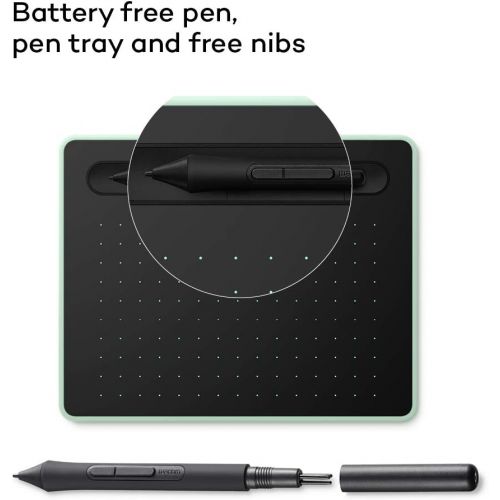  [아마존베스트]Wacom Intuos S Bluetooth Graphics Tablet 2540 lpi 152 x 95 mm USB/Bluetooth Green, Black - Graphics Tablets (Wired & Wireless, 2540 lpi, 152 x 95 mm, USB/Bluetooth, 7 mm, Pen)