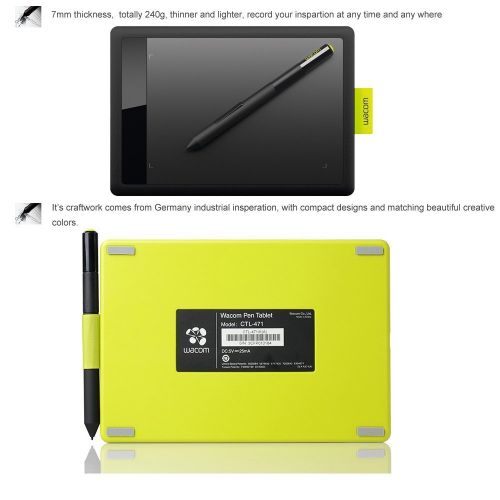  Wacom Bamboo Splash Pen Tablet Graphics Tablet Ctl471 for Pc  MAC Birthday & Mothers Day Gift for Artist Designer Drawing Learning