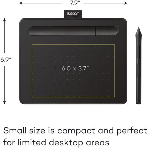  Wacom Intuos Wireless Graphic Tablet with 3 Bonus Software Included, 7.9 x 6.3, Black (CTL4100WLK0)