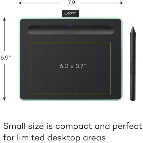  Wacom Intuos Drawing Tablet with 3 Bonus Software Included, 7.9x 6.3, Black (CTL4100)