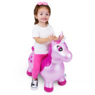 Waddle! Unicorn Bouncer! Inflatable Ride on Toy (Pink Shimmer)