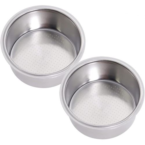  Wadoy 51mm Filter Basket, Compatible with Breville,Delonghi Espresso Machine, Stainless Steel Espresso Filter Basket, Single Wall Non-pressurized Porous Portafilter, 2 Pack
