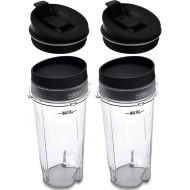 Wadoy 16oz Blender Cup Set Compatible with Ninja Replacement Parts Single Serve Cup with Lid and Seal Lid Compatible with Nutri Ninja Series BL770 BL780 BL660 BL740 BL810 Blenders