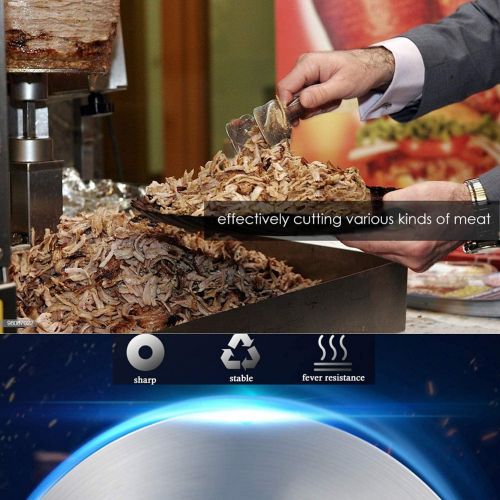  Wadoy Doner Kebab Knife, Shawarma Slicer Cutter, Electric Gyro Meat Slicer,Commercial Gyro Knife Wireless with a Serrated Cutter Head Replacement, 110V 80W
