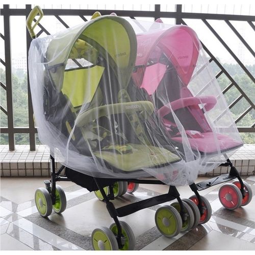  Wafern Mosquito Net for Baby Double Strollers,Carriers, Cradles, Car Seats,Universal Size, Insect Bug Netting Buggy Cover,Twin/Tandem Stroller Cover, White, Weather Protection