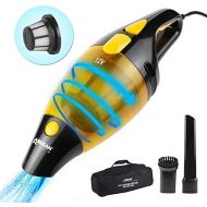 Wagan EL7207 Black/Yellow 120W Cyclonic Action 12V Powerful Auto Vacuum with Carry Bag