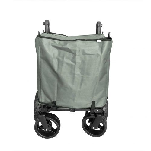  Wagon Buddy GREY OUTDOOR PUSH FOLDABLE WAGON CANOPY UTILITY TRAVEL CART WIDE TIRES BRAKE