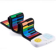 Wagsuyun 49 Keys Roll Up Keyboard Piano MIDI Flexible Portable Digital Electronic Piano (Color : Color)