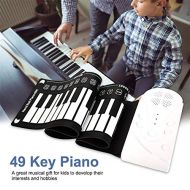 Wagsuyun Roll up Piano Portable 49 Keys Flexible Roll Up Piano Electronic Soft Keyboard Piano Silicone Rubber Keyboard ABS Plastic Electronic Piano Keyboard for Beginners and Kids