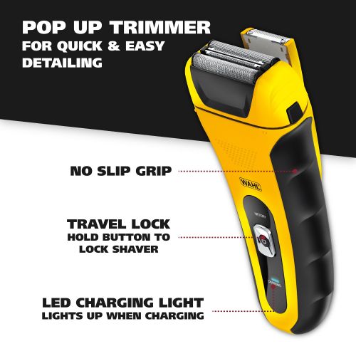  Wahl LifeProof Foil Shaver for Men, Electric Shaver, Rechargeable WaterProof Wet/Dry Lithium ion with Precision Trimmers for Beard Shaving and Trimming, #7061-100W
