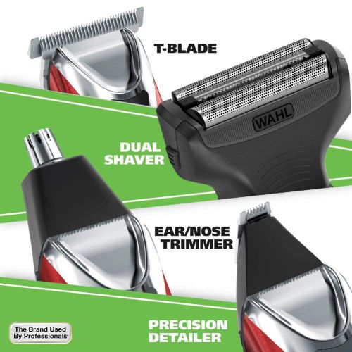  Wahl Clipper Stainless Steel Lithium Ion Plus Beard Trimmer Kit Brushed No.9864SS Cordless Rechargeable Mens Grooming Kit for Haircuts and Beard Trimming