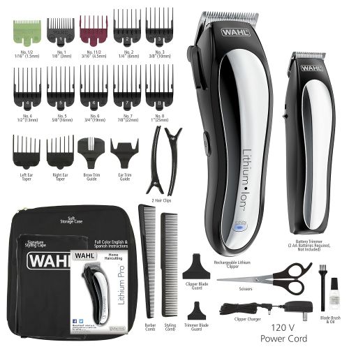  Wahl Clipper Lithium Ion Cordless Haircutting & Trimming Combo Kit  Rechargeable Electric Razor for Grooming Heads, Beards & All Body Grooming  Model 79600-2101
