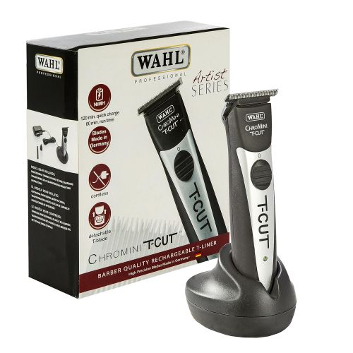  Wahl Professional Chromini T-Cut #8549  Cordless Trimmer Great for Barbers and Stylists  German-Made Detachable Blades  NiMH Quick Recharging Battery  100 Minute Run Time