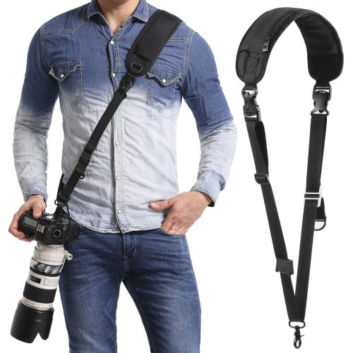  [아마존베스트]Waka waka Camera Neck Strap with Quick Release and Safety Tether, Adjustable Camera Shoulder Sling Strap for Nikon Canon Sony Olympus DSLR Camera - Black