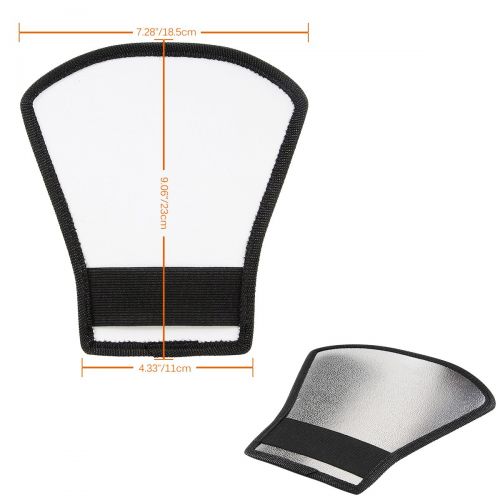  waka Flash Diffuser Reflector Kit - Bend Bounce Flash Diffuser+ Silver/White Reflector for Speedlight, Universal Mount for Canon, Nikon, etc.