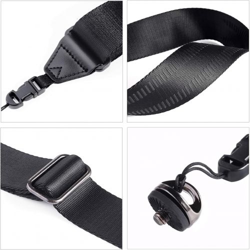  waka Rapid Slide Camera Neck Shoulder Strap with Quick Release, Adjustable Camera Sling Strap for Nikon Canon Sony Fuji Panasonic Olympus Pentax Any DSLR Camera, Black