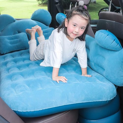  Wakauto SUV Air Mattress Camping Bed Cushion Pillow Inflatable Thickened Car Air Bed Portable Sleeping Pad for Travel Camping Dark Green