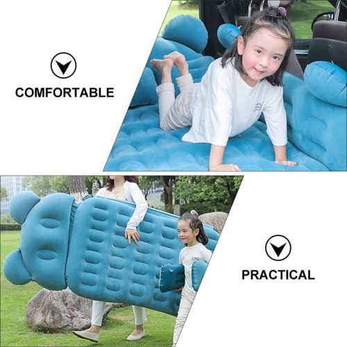  Wakauto SUV Air Mattress Camping Bed Cushion Pillow Inflatable Thickened Car Air Bed Portable Sleeping Pad for Travel Camping Dark Green