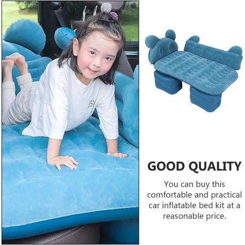  Wakauto SUV Air Mattress Camping Bed Cushion Pillow Inflatable Thickened Car Air Bed Portable Sleeping Pad for Travel Camping Dark Green