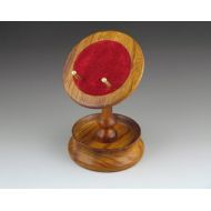 WakefieldWoodworker Pocket Watch Stand, Rosewood with Dark Red Velvet cushion