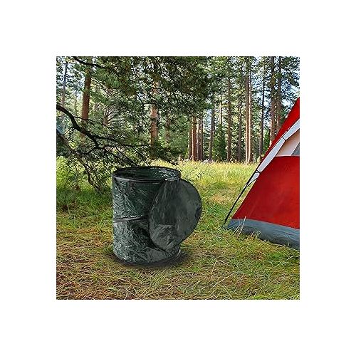  29.5-Gallon Pop Up Outdoor Garbage Can - Collapsible Trash Can for Parties, Yard Waste, or Laundry - Camping Accessories by Wakeman