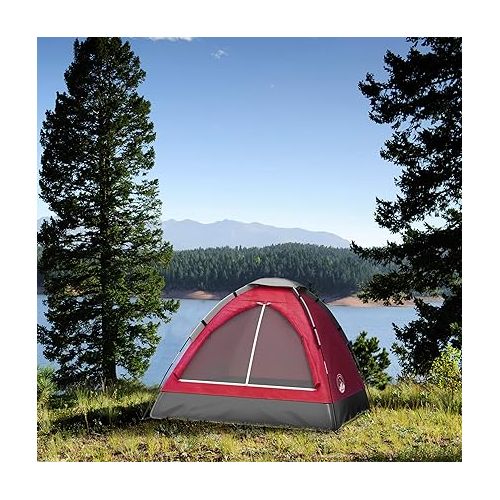  2-Person Camping Tent - Includes Rain Fly and Carrying Bag - Lightweight Outdoor Tent for Backpacking, Hiking, or Beach by Wakeman Outdoors