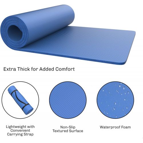  Wakeman Lightweight Foam Sleep Pad- 0.50” Thick Mat Collection for Camping, Cots, Tents, Backpacking & Yoga- Non-Slip, Waterproof & Carry Handle Outdoors