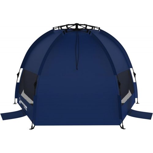  Pop Up Beach Tent- Sun Shelter for Shade with UV Protection, Water and Wind Resistant, Instant Set Up and Carry Bag by Wakeman Outdoors (Blue)