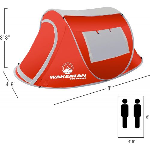  6-Person Tent, Water Resistant Dome Tent for Camping with Removable Rain Fly and Carry Bag, Rebel Bay 6 Person Tent by Wakeman Outdoors