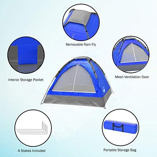  2-Person Dome Tent- Rain Fly & Carry Bag- Easy Set Up-Great for Camping, Backpacking, Hiking & Outdoor Music Festivals by Wakeman Outdoors