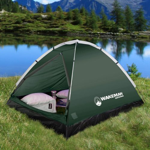  2-Person Dome Tent Collection - Water Resistant, Removable Rain Fly & Carry Bag- Easy Set Up-Great for Camping, Hiking & Backpacking by Wakeman Outdoors