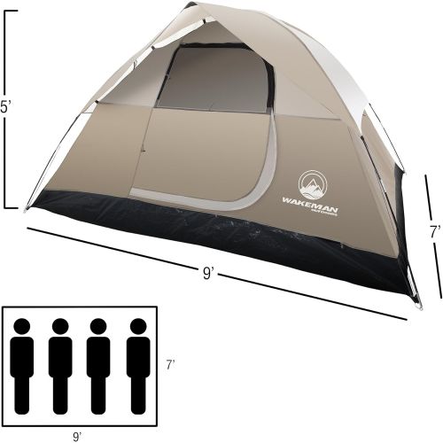  Water Resistant Dome Tent Collection for Camping with Removable Rain Fly and Carry Bag, Rebel Bay Tent by Wakeman Outdoors
