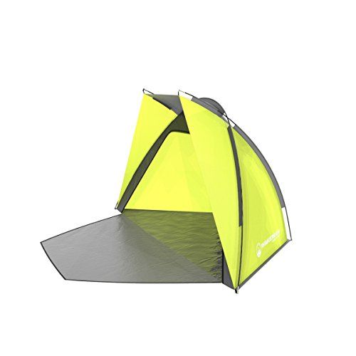  Beach Tent- Sun Shelter for Shade with UV Protection, Water and Wind Resistant, Easy Set Up and Carry Bag by Wakeman Outdoors Yellow, 55.5” (H) x 107” (W) x 43.5” (D)
