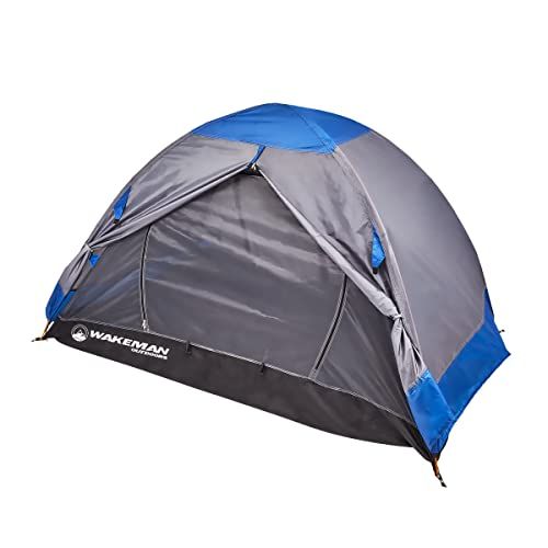  2-Person Backpacking Tent- Waterproof Floor & Rain Fly, Taped Seams & Carry Bag- Lightweight for Backcountry Camping & Hiking by Wakeman Outdoors