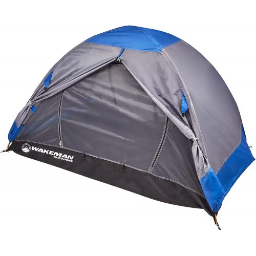  2-Person Backpacking Tent- Waterproof Floor & Rain Fly, Taped Seams & Carry Bag- Lightweight for Backcountry Camping & Hiking by Wakeman Outdoors