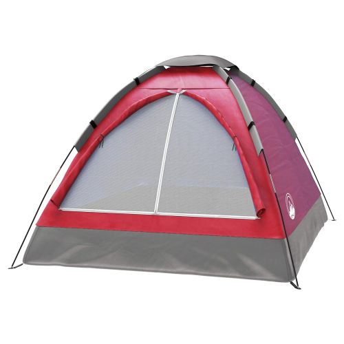  2-Person Tent, Dome Tents for Camping with Carry Bag by Wakeman Outdoors (Camping Gear for Hiking, Backpacking, and Traveling) - RED , 6.25’ x 4.80’ x 3.50’