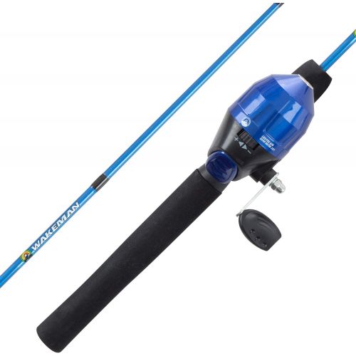  Youth Fishing Rod & Reel Combo-4’2” Fiberglass Pole, Spincast Reel & 8-Piece Tackle Kit for Kids & Beginners-Shallow Series by Wakeman Outdoors