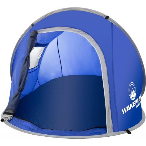  Pop-up Tent 2 Person Collection, Water Resistant Barrel Style Tent for Camping with Rain Fly and Carry Bag, Sunchaser 2-Person Tent by Wakeman Outdoors