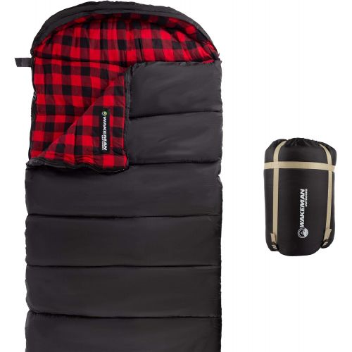  Sleeping Bag Collection ? 32F Rated XL 3 Season Envelope Style with Hood for Outdoor Camping, Backpacking and Hiking with Carry Bag by Wakeman Outdoors