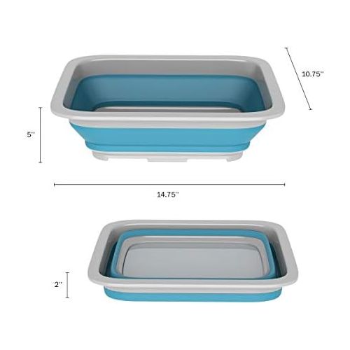  [아마존베스트]Wakeman Outdoors Collapsible Multiuse Wash Bin- Portable Wash Basin/Dish Tub/Ice Bucket with 10 L Capacity for Camping, Tailgating, More